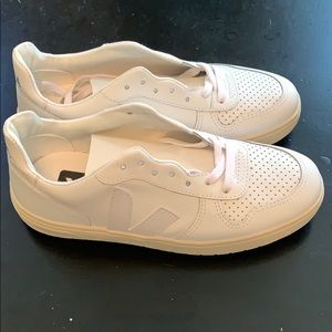 VEJA V-10 white leather sneakers